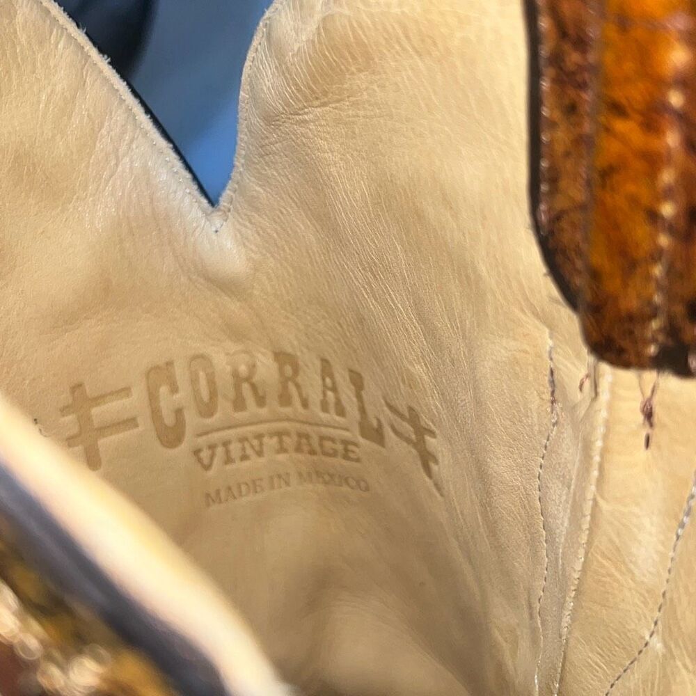 Corral Vintage Genuine Python Embroidered Leather… - image 11